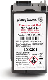 Pitney Bowes 793-5 Genuine Ink Cartridge for DM100, DM200 and SendPro C and SendPro+, Red Ink, 35 ml