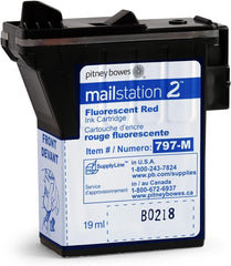 Pitney Bowes 797-M Ink Cartridge for Mailstation2 (K7M0), Red Ink, 19 ml