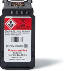 Pitney Bowes SL-870-1 Ink Cartridge for SendPro Mailstation, Red Ink, 8 ml