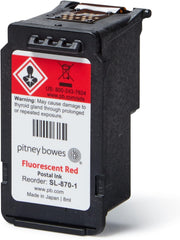 Pitney Bowes SL-870-1 Ink Cartridge for SendPro Mailstation, Red Ink, 8 ml