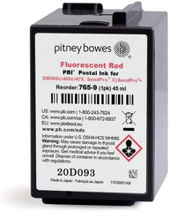 Pitney Bowes 765-9 Ink Cartridge for SendPro C Auto, DM300C™ & DM400C™ Series, Red Ink, 45 ml