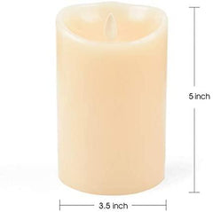 Luminara LED Flameless Candles, Luminara Flameless Real Wax Moving Wick LED Candle for Home/Party/Halloween/Christmas/Wedding Decor with Timer Control Vanilla Scent 3.5" x 5" - Ivory by iDOO