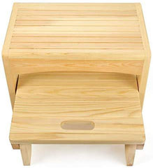 URFORESTIC Handcrafted 100% Solid Wood Bed Step Stool-Foot Stool Kitchen Stools Bed Steps Small Step Ladder Bathroom Stools (Burned)