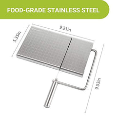Zanmini Cheese Slicer Wires Stainless Steel Food Slicer Cheese Cutter with Accurate Size Scale, Four Replaceable Serving Wires for Hard and Semi Hard Cheese Butter
