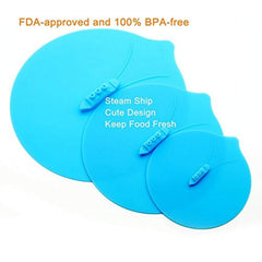 Silicone Bowl Lid, Set of 3 Reusable Steam Suction Seal Cover for Bowl, Pot, Cup - Safe in Dishwasher Microwave - Keep Food Fresh and Safe - Spill Stopper - Heat-resistant Silicone - BPA free