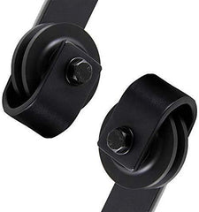 ZEKOO Rustic 5-16 FT Bypass Barn Door Hardware Powder Tcbunny Sliding Steel Track for Double Wooden Doors (10FT Bypass System)