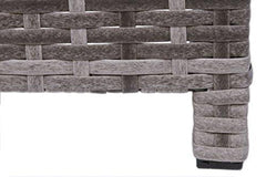 Homewell 4pc Wicker Patio Furniture Set Cushioned Loveseat, Chairs & Table for Dining Lounge (Grey)