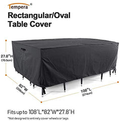 FLYMEI Patio Furniture Cover, Waterproof, Tear-Resistant, UV Resistant Outdoor Table and Chair, Sofa, Sectional Cover, Space Grey, 90x60 inches