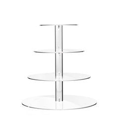 TWING 4 Tier Round Acrylic Cupcake Display Stand,Weeding Party Dessert Stand Tree Tower -Clear Display Holder Tree