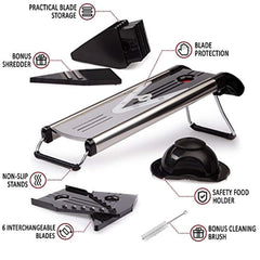 Mandoline Slicer 6 in 1 Razor Sharp Blades - Durable Vegetable Slicer for Home and Professional Use