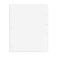 Blue Summit Supplies 3 Ring Binder Dividers with Reinforced Edge, 1/5 Cut Tabs, Letter Size, 3 Hole Punch Section Index Dividers for Binders, White, 100 Page Divider Pack