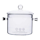 1.5L High Borosilicate Heat-resistant Glass Clear Pasta Instant Noodle Pot Pan Stew Cooker Baby Food Milk Sauce Hot Pot with Lid Mini Size Cookware
