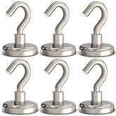 GREATMAG Magnetic Hooks, 80 lbs Heavy Duty Magnet Hooks, Super Powerful Neodymium Magnets for Hanging, 1.26" Diameter, Pack of 6