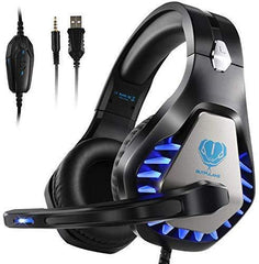 MODOHE Gaming Headset for PS4 Nintendo Switch Xbox One PC with LED Light Noise Canceling Gaming Headphone with Soft Memory Earmuffs Gaming Headset with Mic
