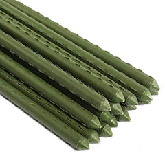 Sturdy Steel Garden Stakes 4-Ft Plastic Coated Plant Stakes, 10Packs for Climbing Plants