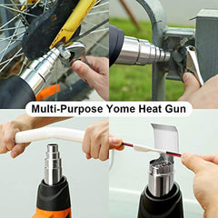 Heat Gun Variable Temperature, Yome 1800W 140℉~1112℉(60℃- 600℃) Hot Air Gun with 2 Speed-Setting, Overload Protection, 4 Nozzle Attachments for Shrink Wrapping, Crafts, Cell Phone Repairs, Orange