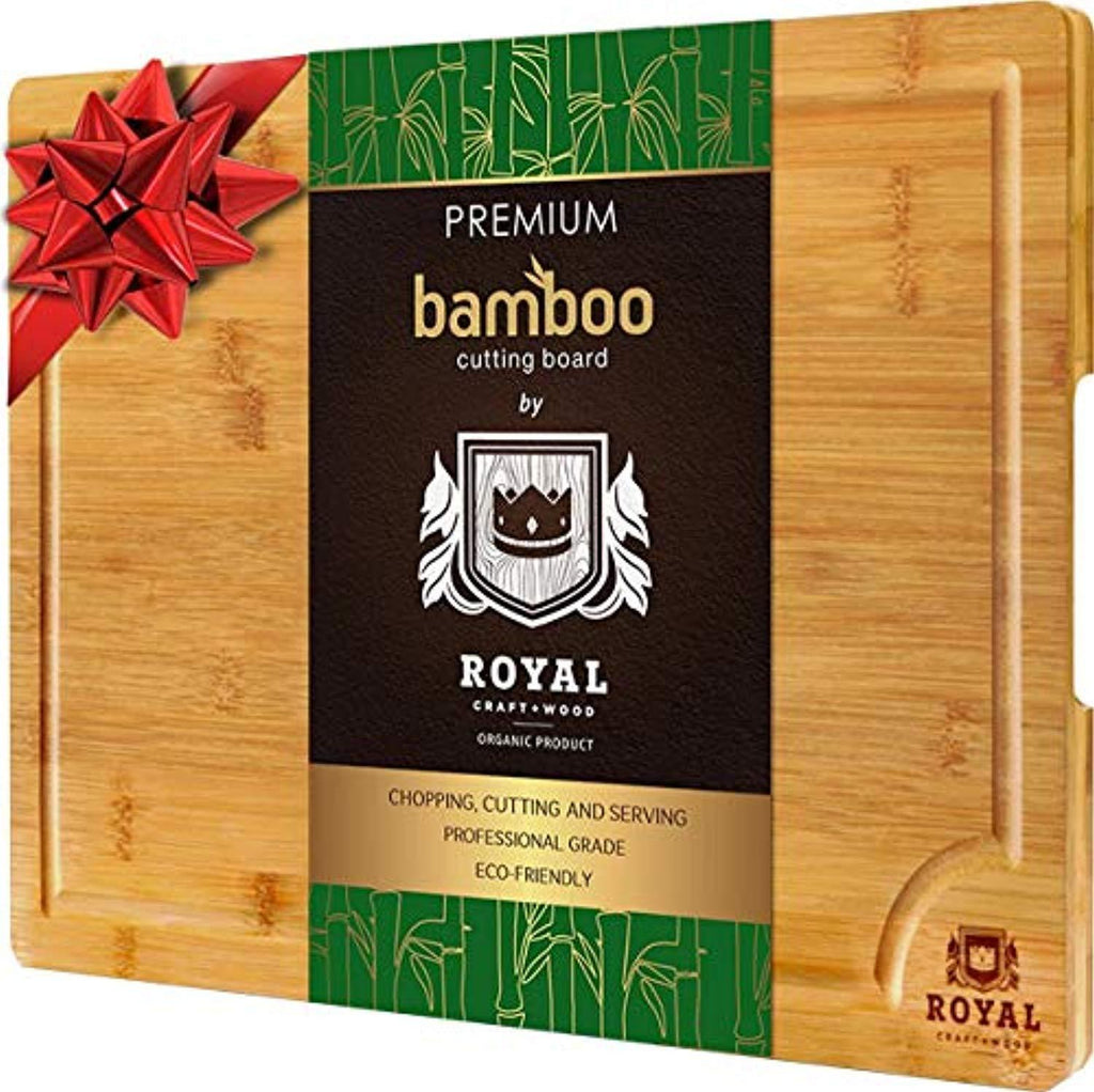 Large Organic Bamboo Cutting Board BPA Free