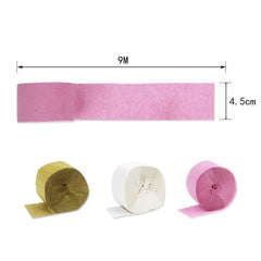 Coceca 12 Rolls Crepe Paper Streamers, 3 Colors, for Birthday Party, Class Gathering, Family Gathering, Thanksgiving, Christmas Decoration