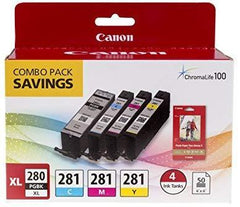 PGI-280XL/CLI-281 5 Color Pack "Canon PGI-280XL/CLI-281 5 Color Pack Compatible to TR8520, TR7520, TS9120 Series,TS8120 Series, TS6120 Series"