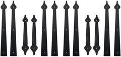Boshen Garage Carriage Door Handles Hinges Decorative Hardware Kit for Doors Accents Screw Mount (2 Set(8 Hinges + 4 Handles), Black)