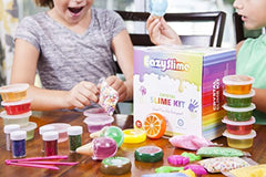 25pc Slime Kit For Making DIY Crystal Clear Slime | 18 Colors Slime, 6 Pack Foam Beads, 4 Fruit and 3 Ice Cream Containers | Slime Supplies and Glitter Accessories For Boys and Girls