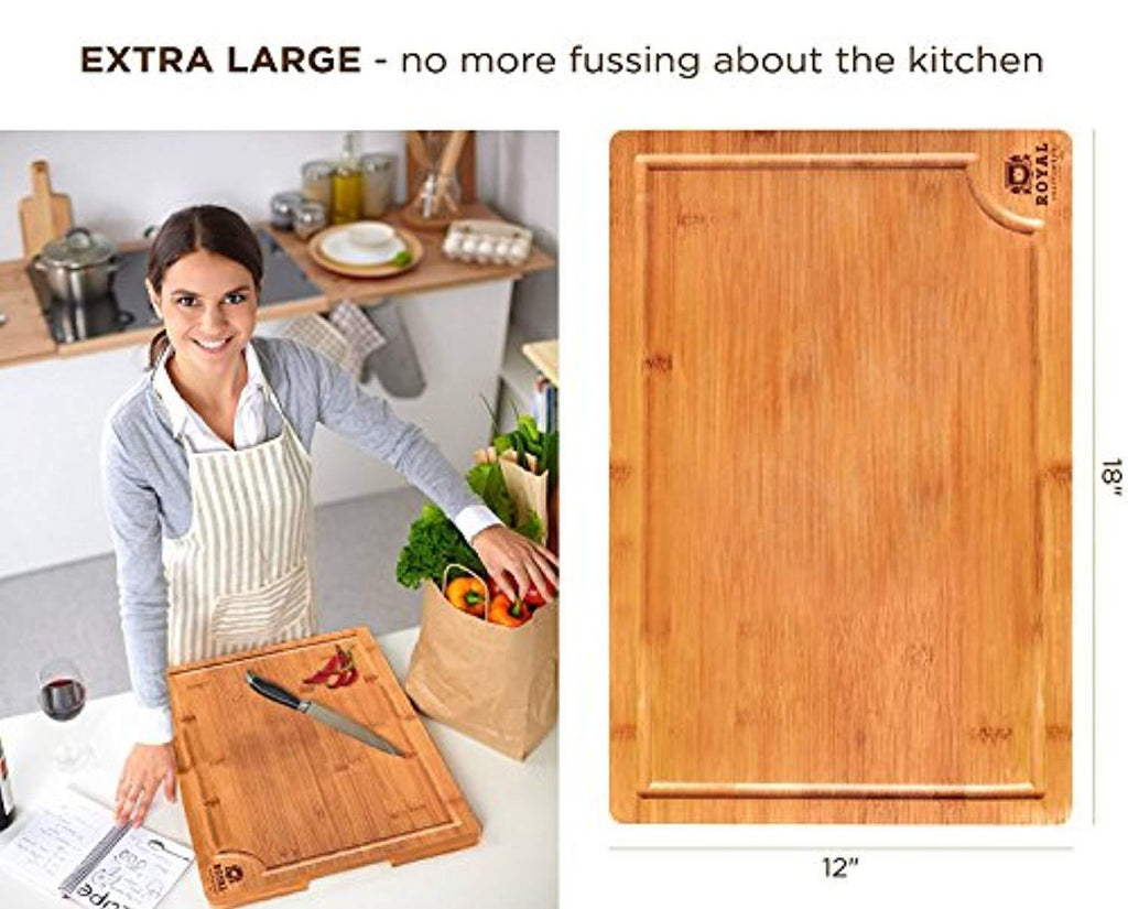 Bamboo Cutting Boards for Kitchen Set of 3 Chopping Boards Utopia