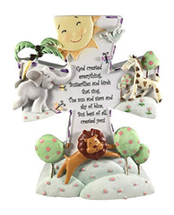 Baby Gift Set, Christening, Baptism, Baby Shower Gift - Includes God Created Everything Night Light and God Bless You and Good Night Book