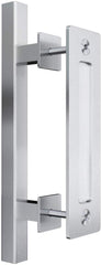 SMARTSTANDARD 12" Pull and Flush Square Door Handle Set Stainless Steel Door Pull Handle Sliding Barn Door Hardware Handle 2PCS
