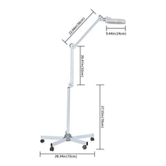 Opard Magnifying Lamp LED Floor Lamp with Magnifying Glass Light Clamp Stand Adjustable Arm for Reading, Close Work, Dental, Beauty