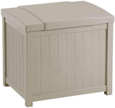 Suncast Resin Patio Storage Box - Outdoor Bin Stores Tools, Accessories and Toys - Taupe