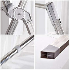 iEllevie Foldable Double Rods Stainless Steel Expandable Clothes Drying Rack Rust-Proof Guarantee, 55-95 Inch