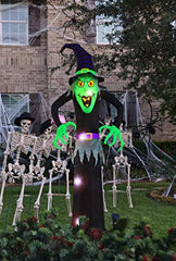 Bigjoys 8 Ft Halloween Inflatable Witch Ghost Decoration Lantern for Home Indoors Outdoors Yard Lawn Party Supermarket