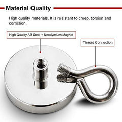 DIYMAG Heavy Duty Magnetic Hooks, Strong Neodymium Magnet Hook for Home, Kitchen, Workplace, Office and Garage, Hold up to 80 pounds,Pack of 6