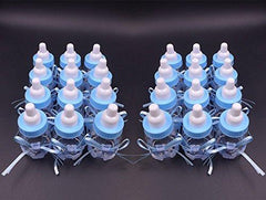JZK 24 x Blue Favour Feeding Bottle Candy Bottle Party Favour Boxes Gift Box Bag for Favours, Sweets, Gifts & Jewelry for Children Baby Birthday Baby boy Baptism Shower Holy Communion Party