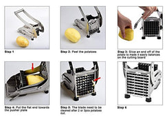 Sopito French Fries Cutter, Stainless Steel No Plastic For Homemade Chips/Fries