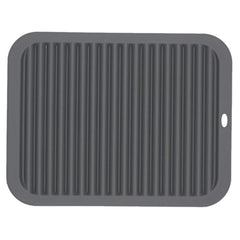 9“×12”Rectangular large silicone trivet Non slip trivet Jar opener Flexible Durable Large coaster Dishwasher Safe heat resistant mat (2 Pack black)