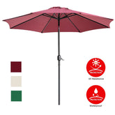 UHINOOS 9 ft Patio Umbrella,Outdoor Umbrella with Crank and 8 Ribs,100% Polyester Aluminum Alloy Pole Tilt Button Outside Table Umbrella.Fade Resistant Water Proof Patio Table Umbrella,Ivory
