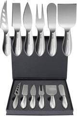 Home Perspective Premium Stainless Steel Cheese Tool Set - 6 Piece Box Cheese Knife Set - Cut, Spread, Shave and Serve All Your Favorite Cheeses