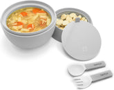 Bentgo Bowl (Blue) – Insulated, BPA-Free Lunch Container with Collapsible Utensils Set – Leakproof Bowl Holds Soups, Stews, Noodles, Hot Cereals & More On-the-Go