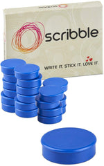 Scribble 1 Inch Blue Office Magnets (20 Pack), Colorful Round Refrigerator Magnets, Perfect for Whiteboards, Lockers & Fridge.