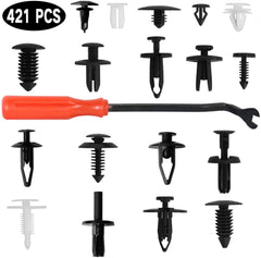 ROLINGER Auto Clips Car Vent Body Clips Retainer Push Kit - 421Pcs Car Panel Trim Plastic Fasteners Rivet Kits Universal for Ford GM Toyota Honda Chrysler ¡