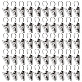 Teenitor 50 PCS Stainless Steel Curtain Clips with Hook for Curtain, Photos, Home Decoration Outdoor Party Wire Holder