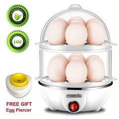 Egg Cooker,350W Electric Egg Maker,White Egg Steamer,Egg Boiler,14 Egg Capacity Egg Cooker With Automatic Shut Off,Egg cooker with Free Gift Egg Piercer