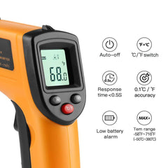 Infrared Thermometer Temperature Gun, 2 Pack Non-contact Laser Thermometers Instant Read Hand Tool For Kitchen/Outdoor, -58℉~716℉, AC Units Heater Check, AAA Battery Not Included
