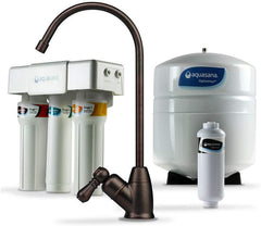 Aquasana OptimH2O Reverse Osmosis Under Sink Water Filter System - Filters 95% Of Fluoride - Kitchen Counter Faucet Filtration - Brushed Nickel - AQ-RO-3.55
