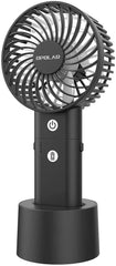 OPOLAR Battery Operated Handheld Personal Fan with Base, 10W Quick Charge Small Portable Fan with 5000mAh Battery, 5-18H Work Time, Strong Airflow,3 Speed Quiet Fan for Tropical Countries Travel