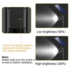 ROSHWEY Outdoor Solar Spotlights, Super Bright 18 LED Security Light Waterproof Wall Lamps for Garden Landscape Patio Porch Deck Garage (Cool White, 2 Pack)