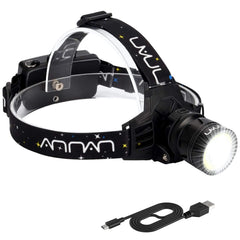 LED Headlamp Flashlight Kit, ANNAN 8000-Lumen Extreme Bright Headlight with Red Safety Light, 4 Modes, Waterproof, Portable Light for Camping, Biking, 2 Rechargeable Lithium Batteries Included