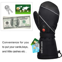 Heated Gloves,Mens Womens Heated Ski Gloves Mittens,7.4V 2200MAH Electric Rechargeable Battery Gloves for Winter Skiing Skating Snow Camping Hiking Heated Arthritis Hand Warmer Gloves