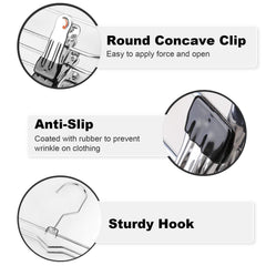 6-Tier Skirt Hangers,Space Saving Pants Hangers Sturdy Multi-Purpose Stainless Steel Pants Jeans Slack Skirt Hangers with Clips Non-Slip Closet Storage Organizer(3pack